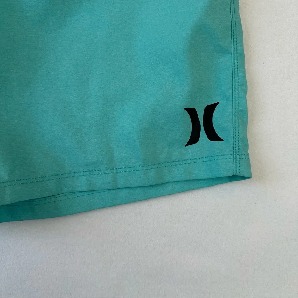 Hurley Board Shorts Teal 7” Inseam Tie Waist Swim Bathing Suit Men’s‎ Size 36